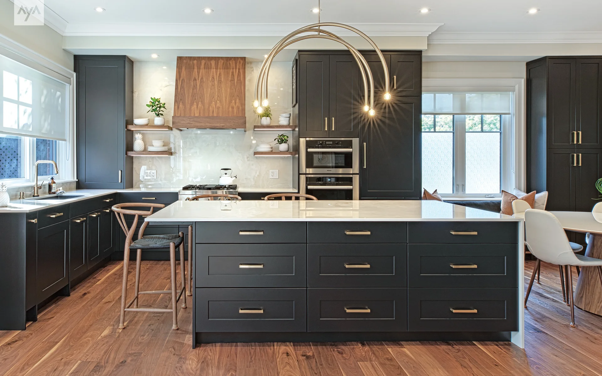 Custom cabinetry and window blinds by Central Alberta Cabinets