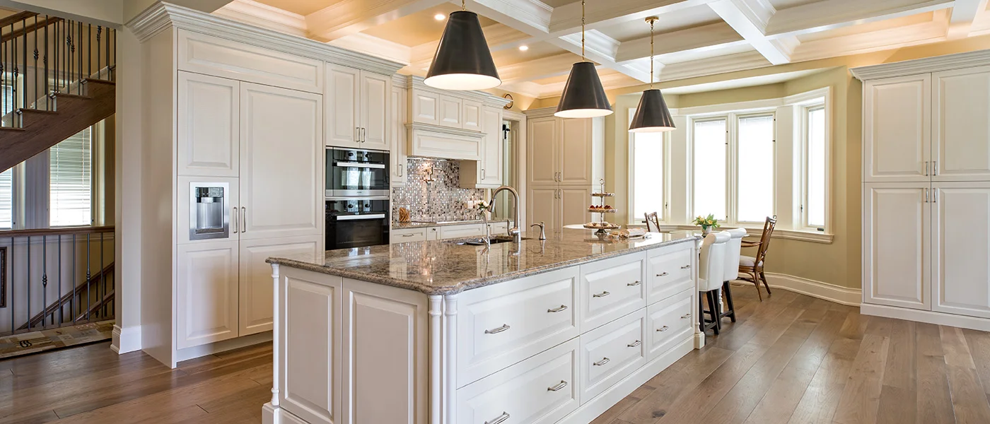 Custom walnut galley kitchen in Sylvan Lake